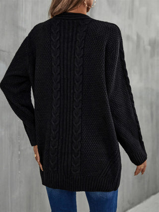 Warm Fall Mixed Knit Open Front Longline Cardigan Divacious