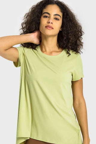 Millennia Tie Back Short Sleeve Sports Tee Trendsi