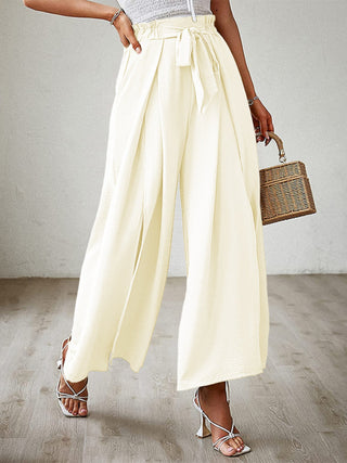 Tied Slit Wide Leg Pants Divacious