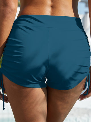 FAM-FAM Drawstring Mid-Rise Waist Swim Shorts Divacious