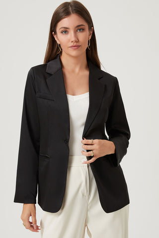 Long Sleeve Lapel Collar Blazer Divacious