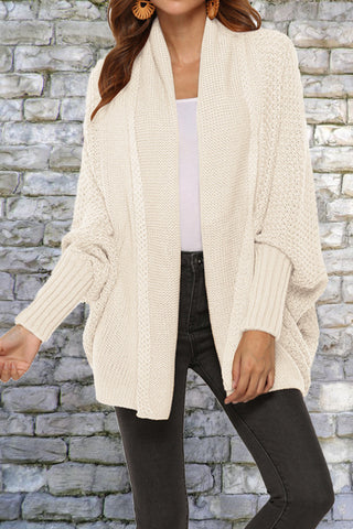 Open Front Dolman Sleeve Longline Cardigan Divacious