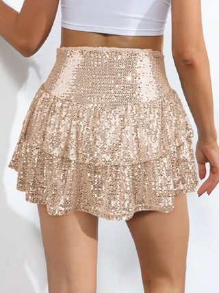 Sequin Layered Mini Skirt Divacious