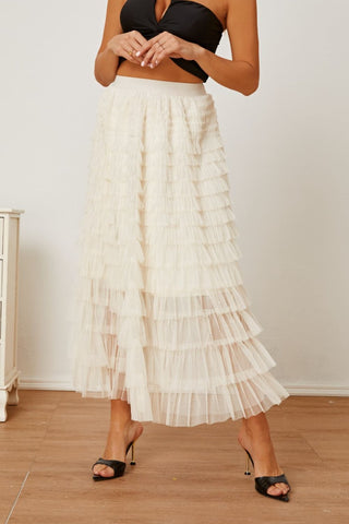 Ruched High Waist Tiered Skirt - Divacious