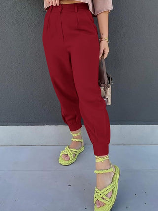 High Waist Cropped Pants Divacious