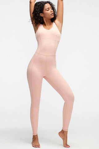 Crisscross Wide Strap Active Jumpsuit Divacious