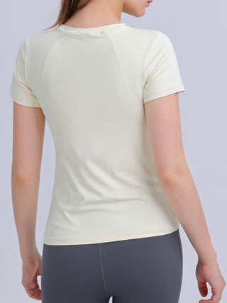 Round Neck Short Sleeve Active Top Trendsi