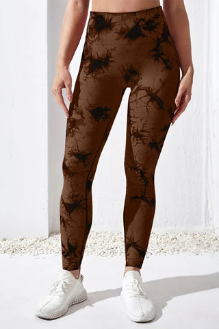 Printed High Waist Active Pants Trendsi