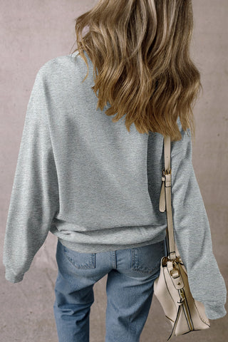 Round Neck Long Sleeve Sweatshirt Divacious