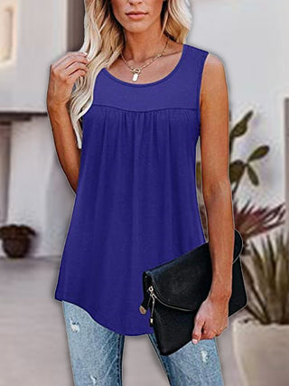 Round Neck Wide Strap Tank Divacious