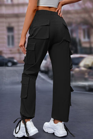 Elastic Waist Cargo Pants Divacious