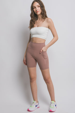 Love Tree High Waist Seam Detail Active Shorts Divacious