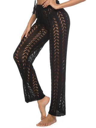 Cutout Drawstring High Waist Swim Pants Divacious