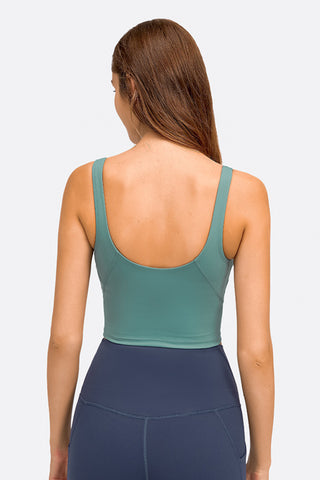 Millennia Deep V-Neck Crop Sports Bra Trendsi