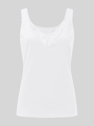 Full Size Lace Detail Sweetheart Neck Tank Divacious