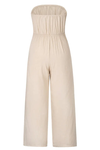 Tied Cutout Tube Wide Leg Jumpsuit Divacious