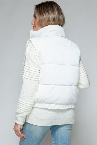 Snobbish Fine Fur Lining Quilted Vest Trendsi