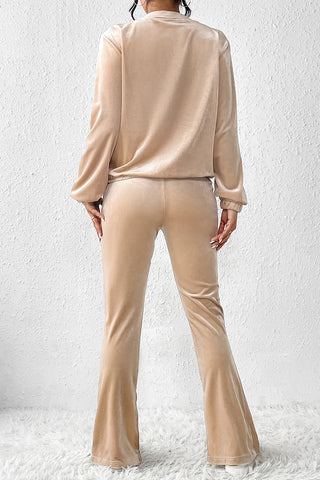 Surplice Long Sleeve Top and Slit Pants Set Trendsi