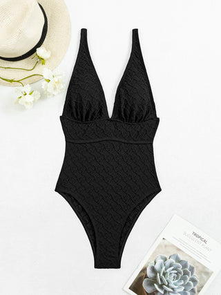 Backless V-Neck Sleeveless One-Piece Swimwear Divacious