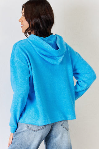 Full Size Long Sleeve Cozy Hoodie Divacious