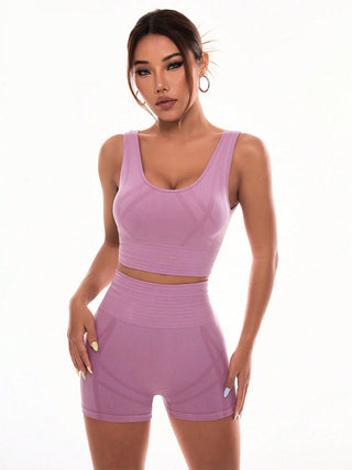 Scoop Neck Wide Strap Top and Shorts Active Set Trendsi