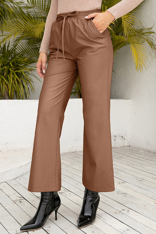 Drawstring Wide Leg Long Pants Divacious