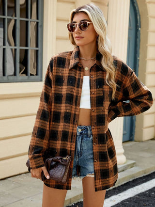 Plaid Button Up Long Sleeve Shirt Divacious