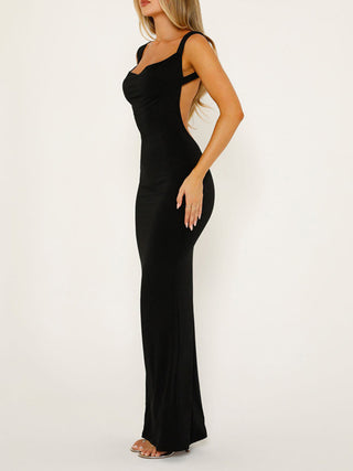 Backless Wide Strap Maxi Dress Trendsi