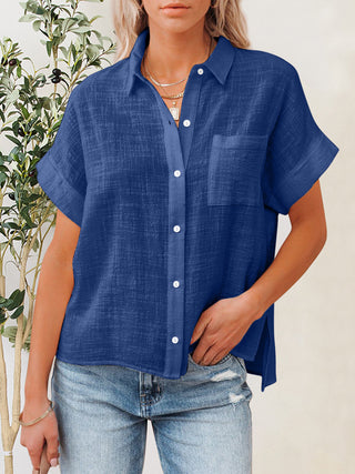 Button Up Short Sleeve Shirt Divacious