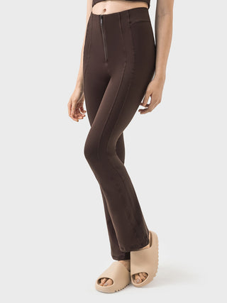 Millennia Zipper Detail High Waist Active Pants Trendsi