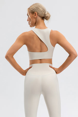 Round Neck Cutout Cropped Active Tank Trendsi