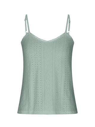 Eyelet Lace Detail V-Neck Cami Divacious