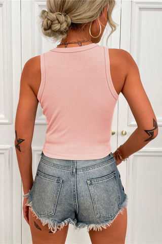 Round Neck Cropped Tank Divacious