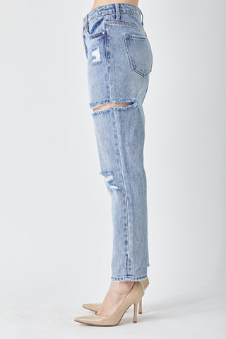 Distressed Slim Cropped Jeans Divacious