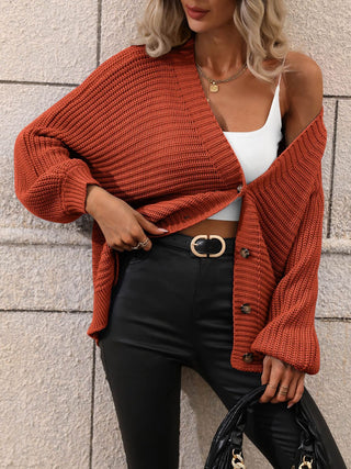 Button Down Horizontal-Ribbing Longline Cardigan Divacious