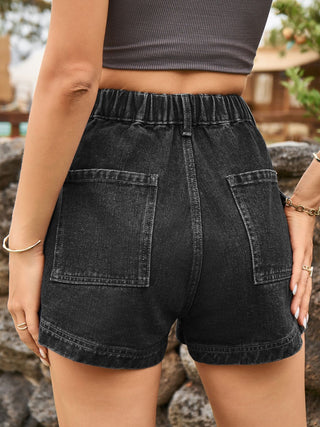 High Waist Denim Shorts with Pockets Divacious