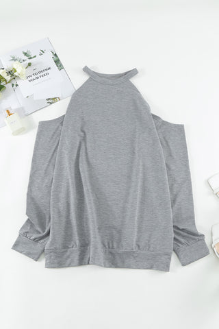 Cold Shoulder Long Sleeve Sweatshirt Divacious