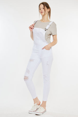 Kancan Distressed Skinny Denim Overalls Divacious