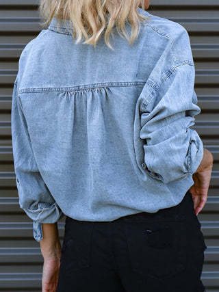 Tie Detail Denim Top Divacious