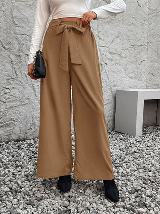 Tied High Waist Wide Leg Pants - Divacious