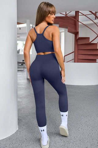 Tank Cropped Active Top and Pants Set Trendsi