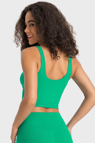 Millennia Deep V-Neck Crop Sports Bra Trendsi