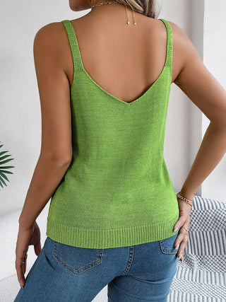 Openwork Scoop Neck Knit Vest - Divacious