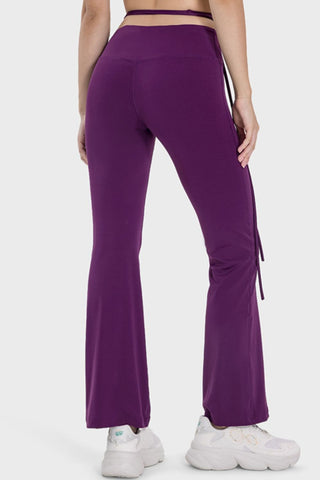 Millennia Tied Mid-Rise Waist Active Pants Trendsi