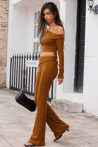 Ribbed Bootcut Pants Divacious