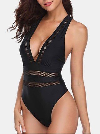 Crisscross Plunge Wide Strap One-Piece Swimwear Divacious