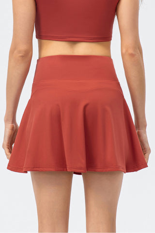 High Waist Wide Waistband Active Skirt Divacious