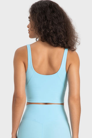 Millennia Deep V-Neck Crop Sports Bra Trendsi