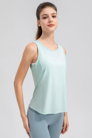 Wide Strap Round Neck Active Tank Trendsi