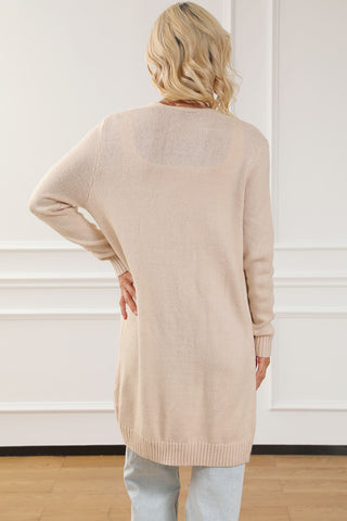 Pocketed Long Sleeve Cardigan Divacious